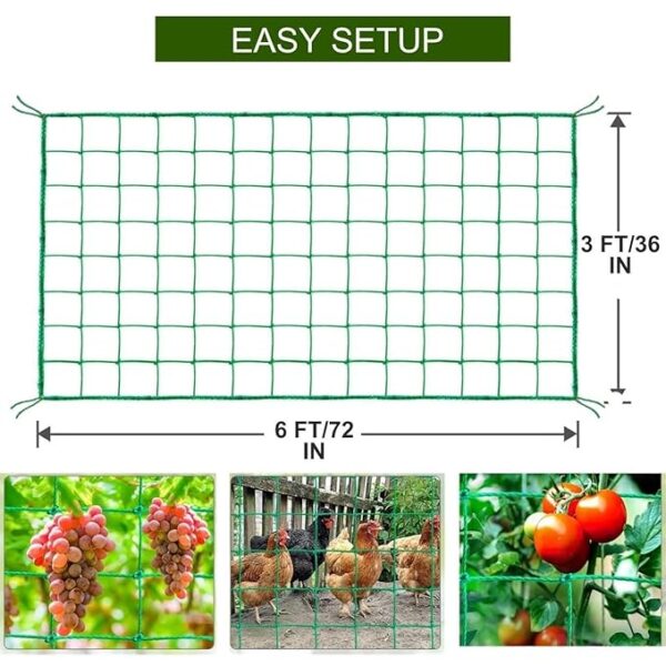 71LNhjY6nQL. SX679 ecofynd Garden Trellis Netting for Climbing Plants Outdoor, 6x3 ft Plant Creeper Net for Cucumber, Tomato, Supporting Net with 4x4 Inch Mesh