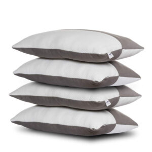 Wakefit Height Adjustable Hollow Fiber Sleeping Pillow – Set of 4 in White and Grey